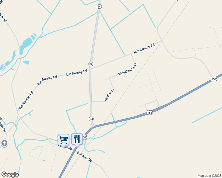 map of restaurants, bars, coffee shops, grocery stores, and more near 111 Station Drive in Camden
