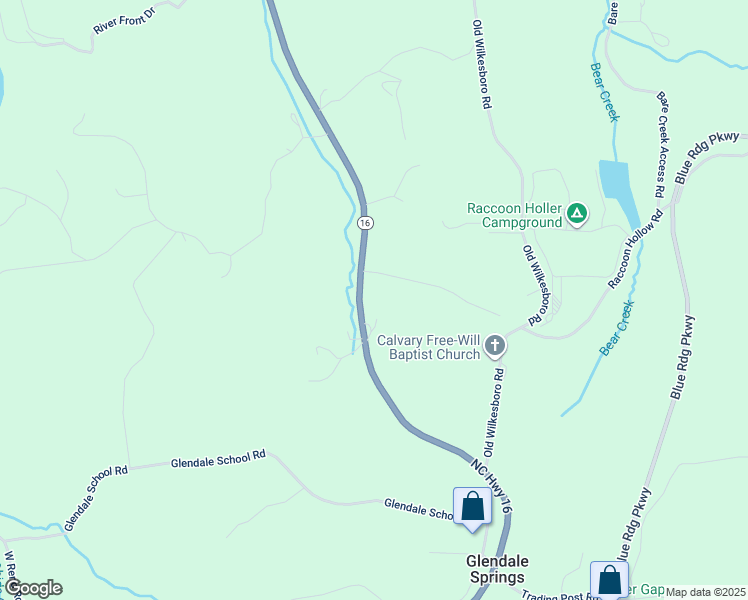 map of restaurants, bars, coffee shops, grocery stores, and more near 6639 North Carolina 16 in Jefferson