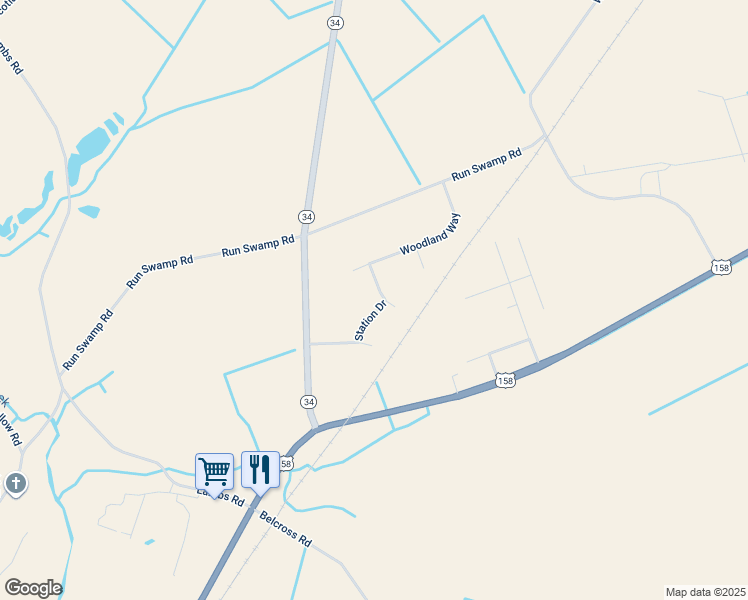 map of restaurants, bars, coffee shops, grocery stores, and more near 111 Station Drive in Camden