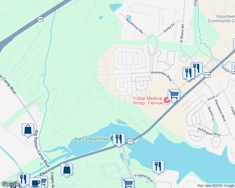 map of restaurants, bars, coffee shops, grocery stores, and more near 1160 Cavaletti Circle West in Gallatin