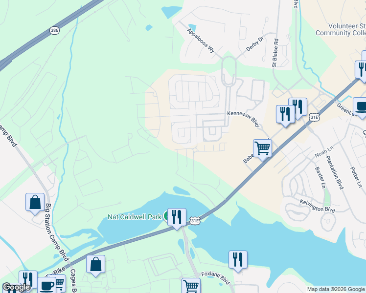 map of restaurants, bars, coffee shops, grocery stores, and more near 1138 McMahan Drive South in Gallatin