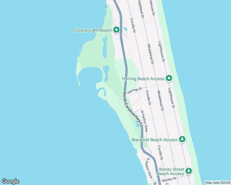 map of restaurants, bars, coffee shops, grocery stores, and more near Cruz Bay Lane in Corolla
