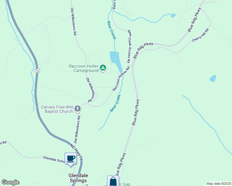 map of restaurants, bars, coffee shops, grocery stores, and more near 352 Raccoon Hollow Road in Jefferson