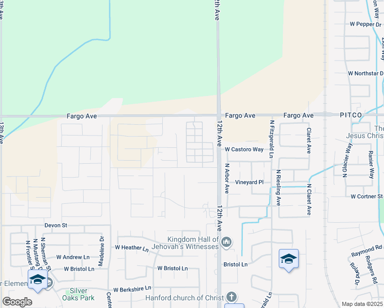 map of restaurants, bars, coffee shops, grocery stores, and more near 1779 West Van Gogh in Hanford