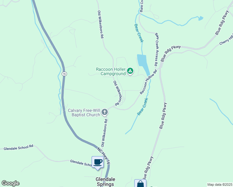 map of restaurants, bars, coffee shops, grocery stores, and more near 2792 Old Wilkesboro Road in Jefferson