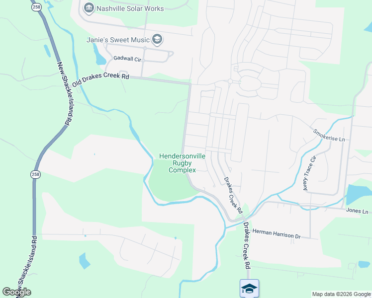 map of restaurants, bars, coffee shops, grocery stores, and more near 102 Misty Way in Hendersonville