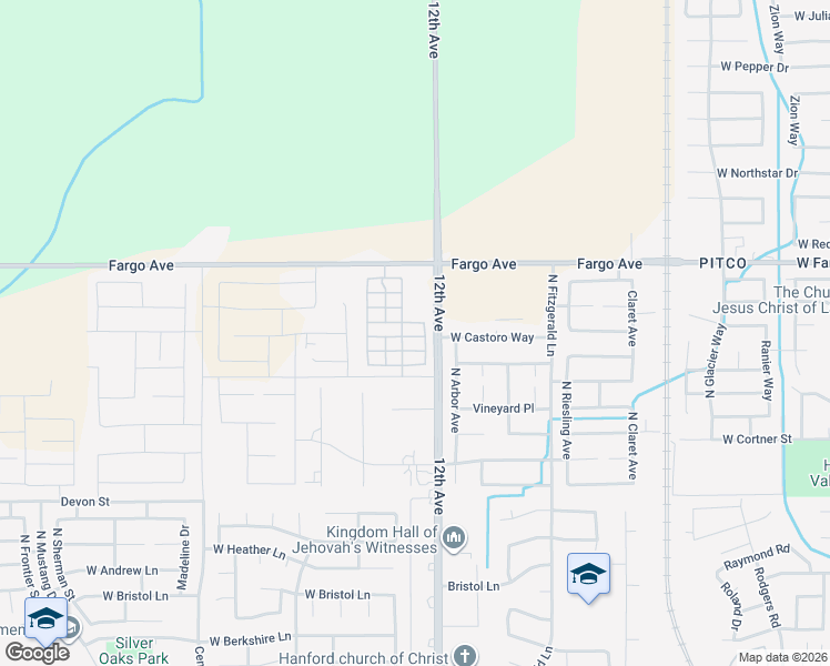 map of restaurants, bars, coffee shops, grocery stores, and more near 1744 West Dali Way in Hanford