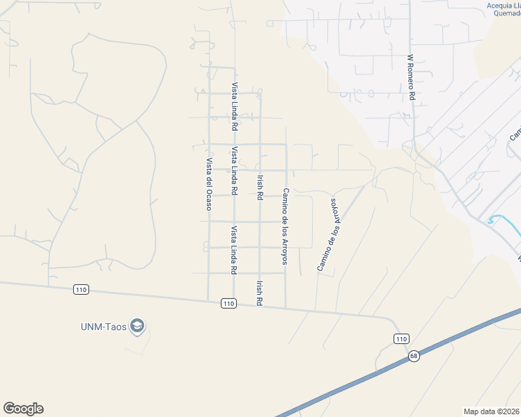 map of restaurants, bars, coffee shops, grocery stores, and more near 74 Irish Rd in Ranchos de Taos