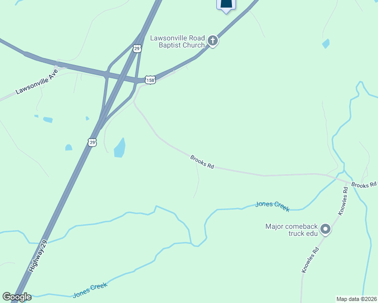 map of restaurants, bars, coffee shops, grocery stores, and more near 493 Brooks Road in Reidsville