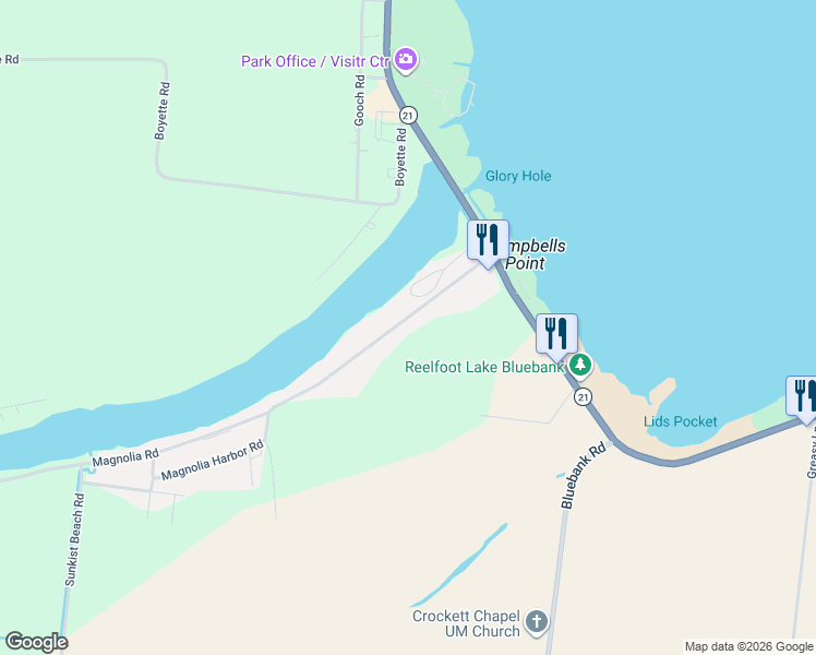 map of restaurants, bars, coffee shops, grocery stores, and more near 265 Magnolia Road in Tiptonville