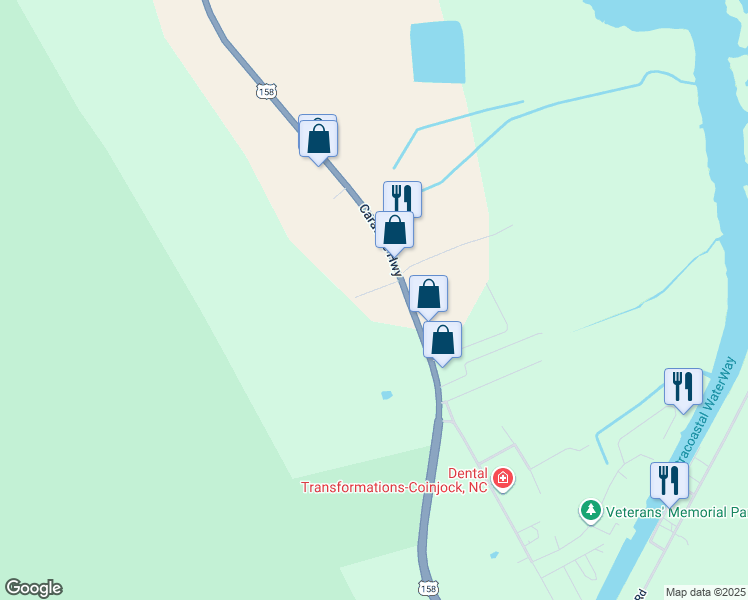 map of restaurants, bars, coffee shops, grocery stores, and more near 107 Middle Street in Barco