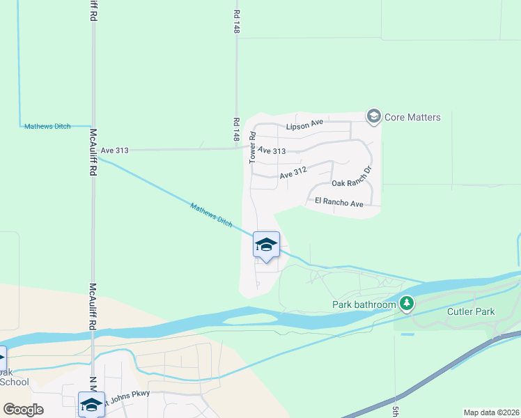 map of restaurants, bars, coffee shops, grocery stores, and more near 31142 Tower Road in Visalia