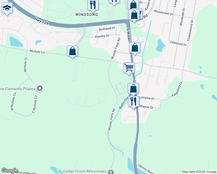 map of restaurants, bars, coffee shops, grocery stores, and more near 1460 Woods Ferry Road in Gallatin