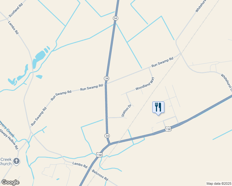 map of restaurants, bars, coffee shops, grocery stores, and more near 136 Highway 34 in Camden