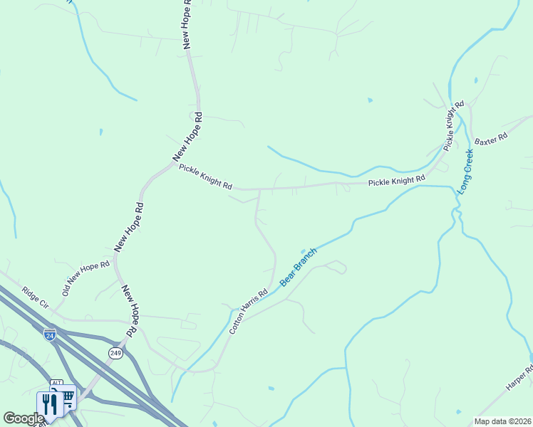 map of restaurants, bars, coffee shops, grocery stores, and more near 1284 Cotton Harris Road in Cheatham County