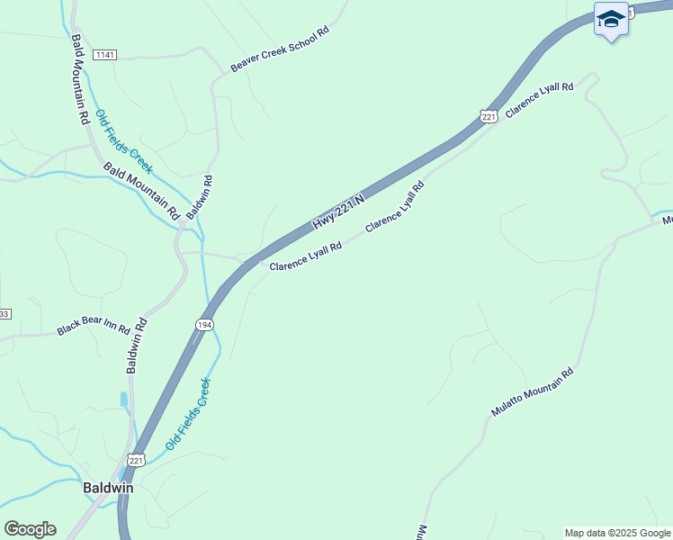 map of restaurants, bars, coffee shops, grocery stores, and more near 512 Clarence Lyall Road in West Jefferson