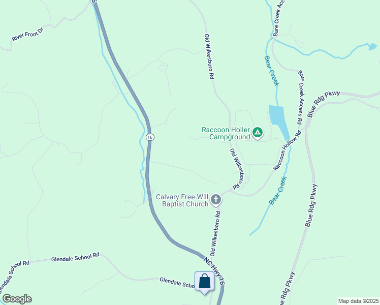 map of restaurants, bars, coffee shops, grocery stores, and more near 6483 North Carolina 16 in Jefferson
