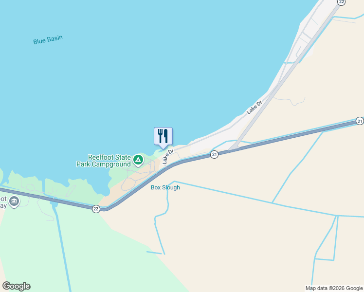 map of restaurants, bars, coffee shops, grocery stores, and more near 842 Lake Drive in Hornbeak