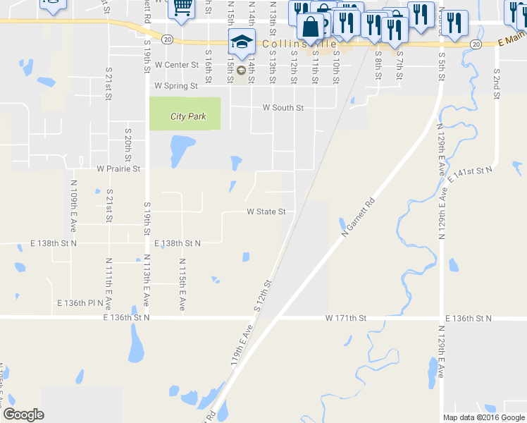 map of restaurants, bars, coffee shops, grocery stores, and more near 1219 East 140th Street North in Collinsville