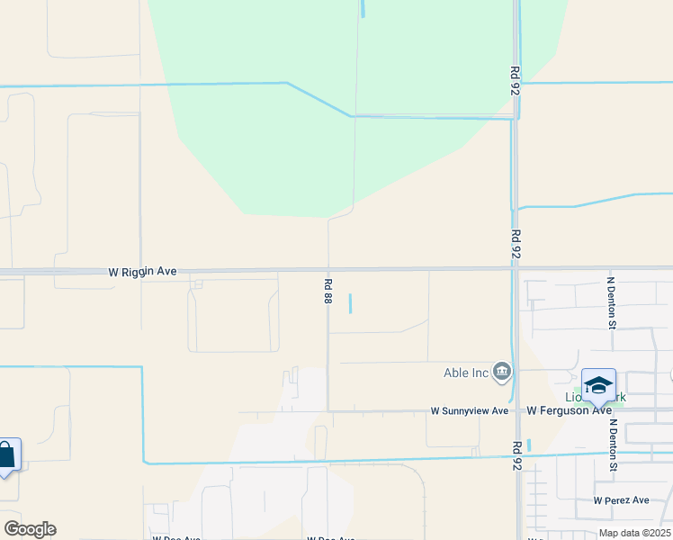 map of restaurants, bars, coffee shops, grocery stores, and more near 8711 West Riggin Avenue in Visalia