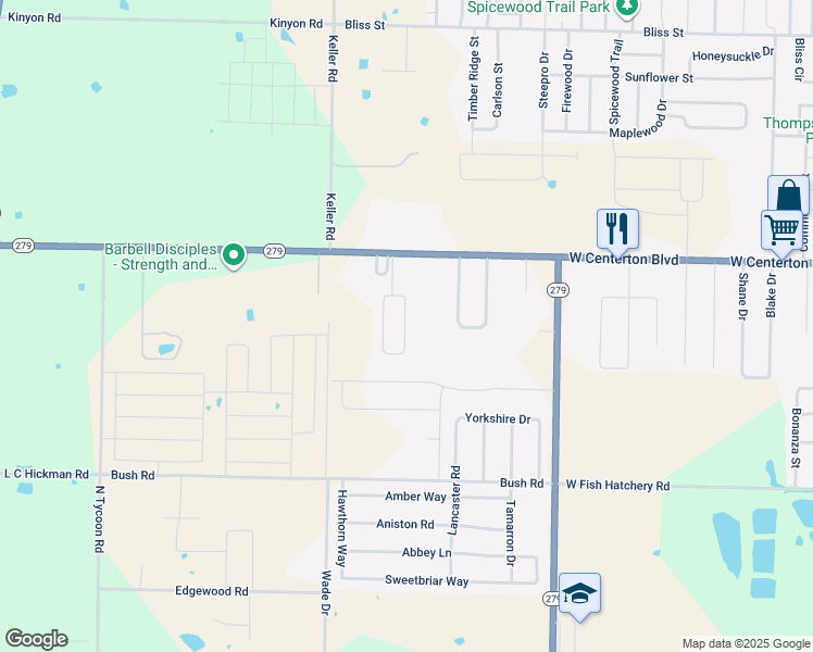 map of restaurants, bars, coffee shops, grocery stores, and more near 324 Graystone Circle in Centerton