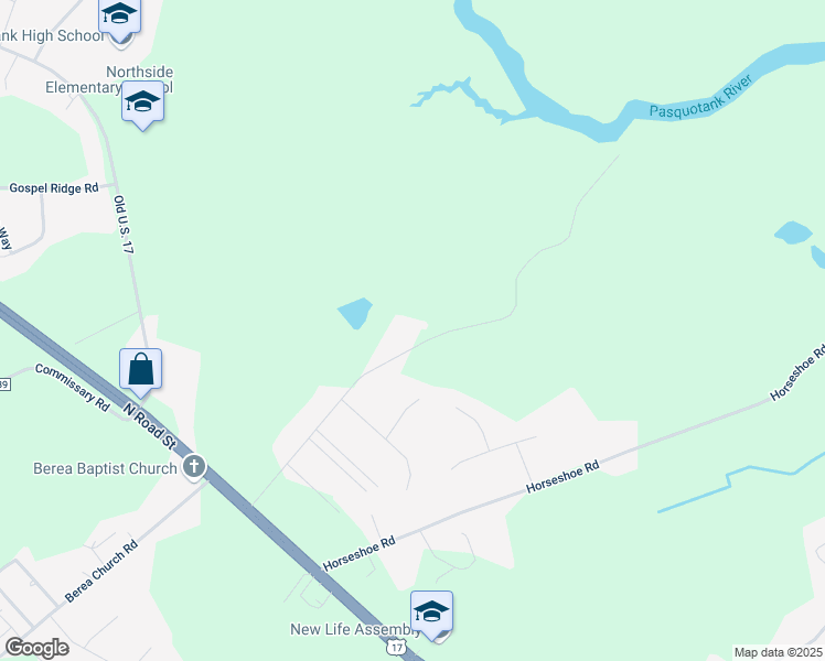 map of restaurants, bars, coffee shops, grocery stores, and more near 1352 Possum Quarter Road in Elizabeth City