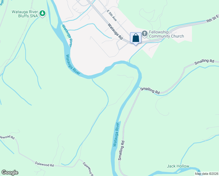 map of restaurants, bars, coffee shops, grocery stores, and more near Dalewood Road in Johnson City