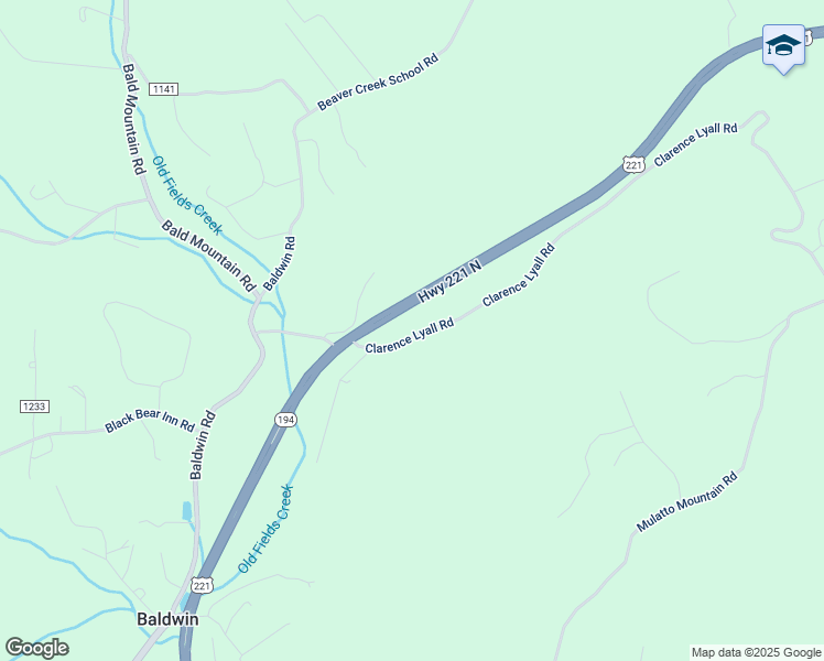 map of restaurants, bars, coffee shops, grocery stores, and more near 457 Clarence Lyall Road in West Jefferson