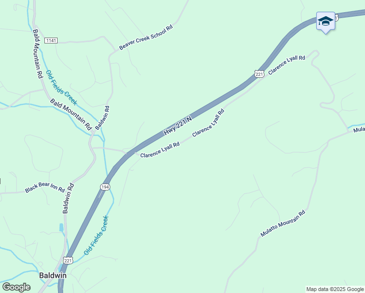 map of restaurants, bars, coffee shops, grocery stores, and more near 556 Clarence Lyall Road in West Jefferson