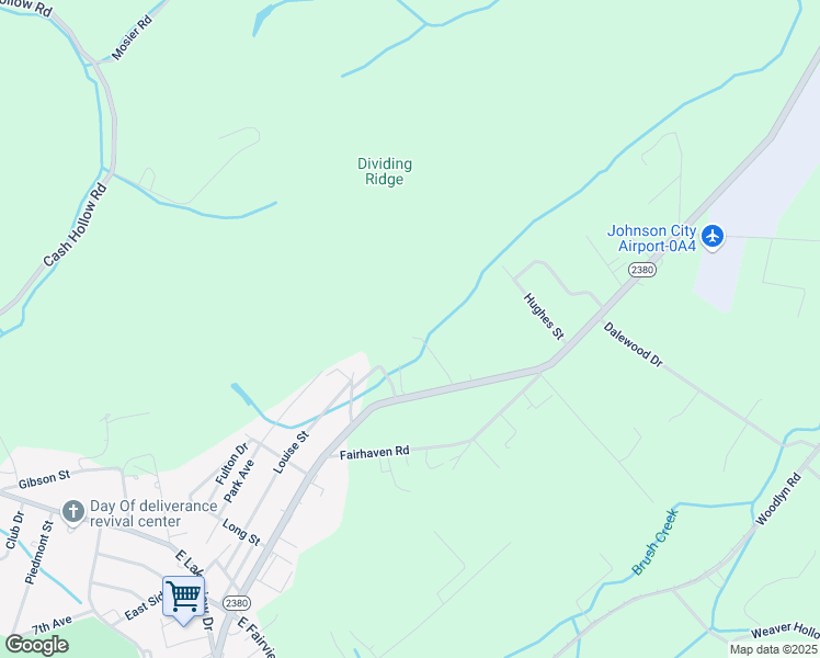 map of restaurants, bars, coffee shops, grocery stores, and more near Watauga Road in Johnson City