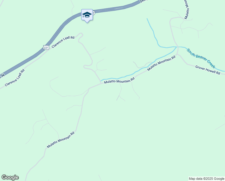 map of restaurants, bars, coffee shops, grocery stores, and more near 1673 Mulatto Mountain Road in West Jefferson