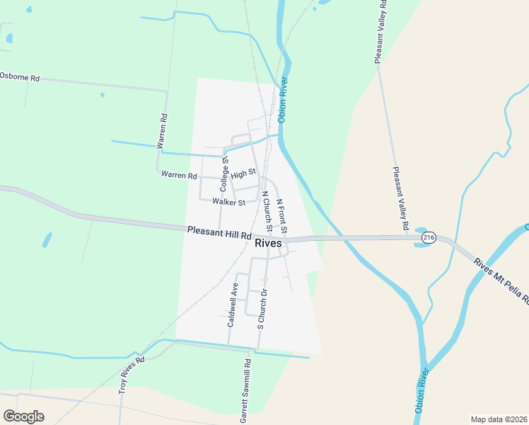 map of restaurants, bars, coffee shops, grocery stores, and more near 567 North Church Street in Rives