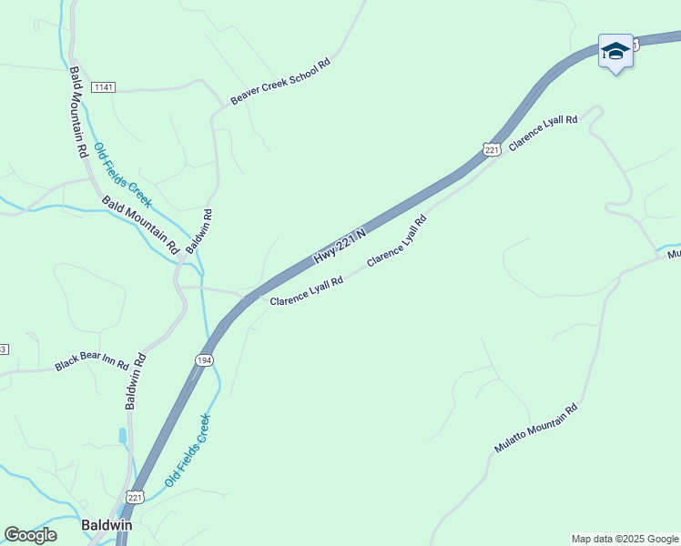 map of restaurants, bars, coffee shops, grocery stores, and more near 547 Clarence Lyall Road in West Jefferson