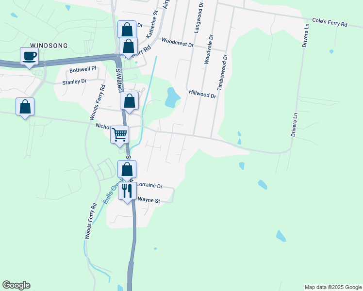 map of restaurants, bars, coffee shops, grocery stores, and more near 130 Brush Hill Court in Gallatin