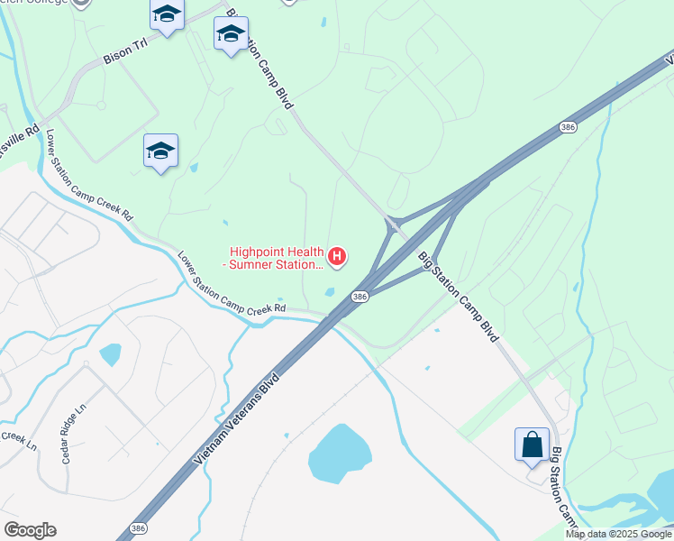 map of restaurants, bars, coffee shops, grocery stores, and more near 221 Big Station Camp Boulevard in Gallatin