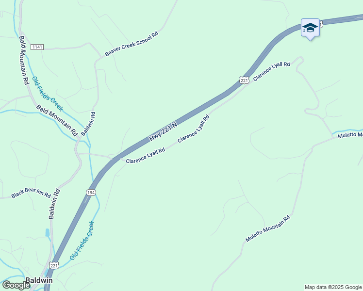 map of restaurants, bars, coffee shops, grocery stores, and more near 632 Clarence Lyall Road in West Jefferson