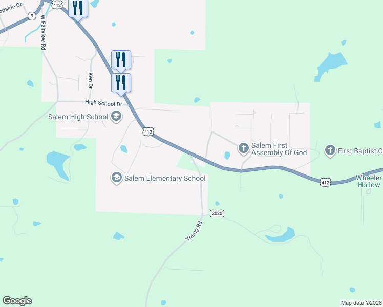 map of restaurants, bars, coffee shops, grocery stores, and more near 35 Brunk Road in Salem