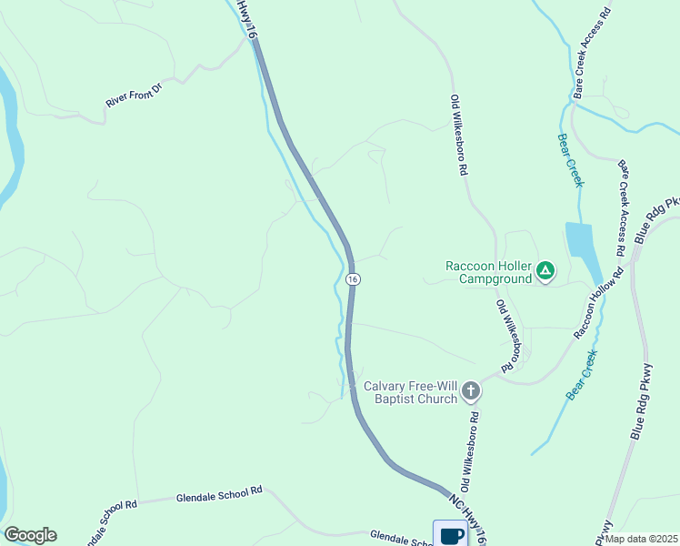 map of restaurants, bars, coffee shops, grocery stores, and more near 6392 North Carolina 16 in Jefferson