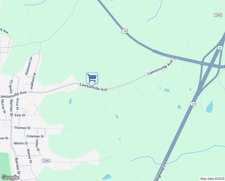 map of restaurants, bars, coffee shops, grocery stores, and more near 927 Lawsonville Avenue in Reidsville