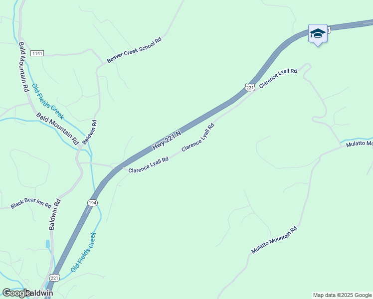 map of restaurants, bars, coffee shops, grocery stores, and more near 632 Clarence Lyall Road in West Jefferson