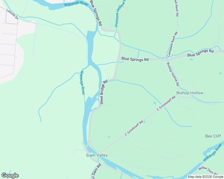 map of restaurants, bars, coffee shops, grocery stores, and more near 292 Steel Bridge Road in Elizabethton