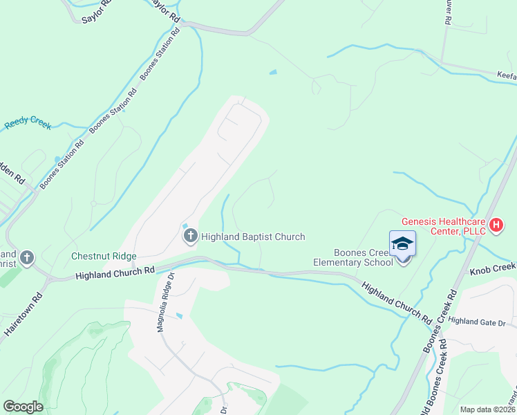 map of restaurants, bars, coffee shops, grocery stores, and more near 609 Live Oak Court in Gray