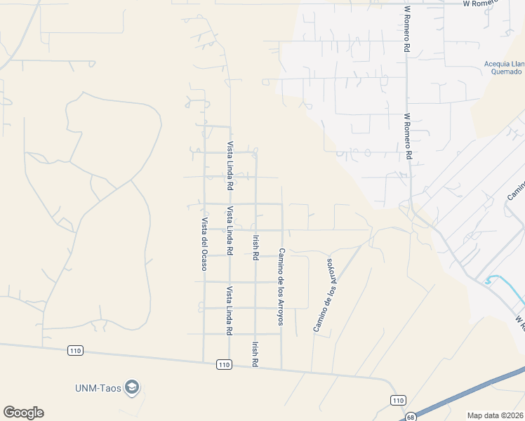 map of restaurants, bars, coffee shops, grocery stores, and more near 74 Irish Road in Ranchos de Taos