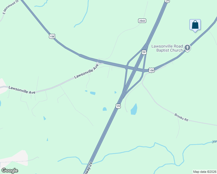 map of restaurants, bars, coffee shops, grocery stores, and more near 53 Bass Road in Reidsville