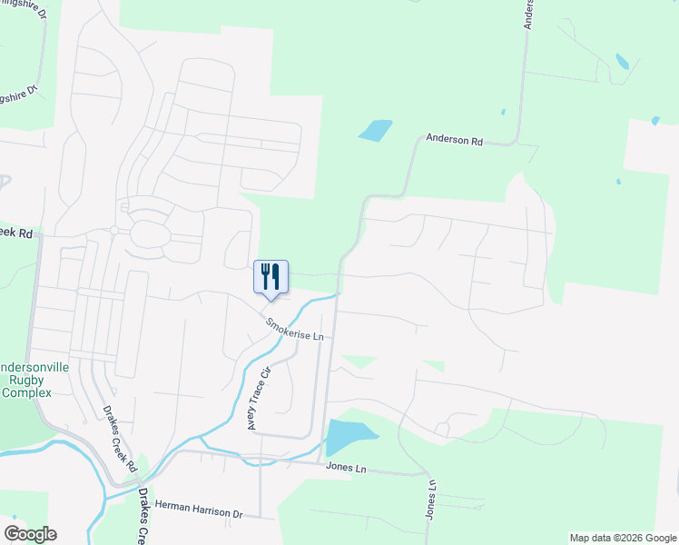 map of restaurants, bars, coffee shops, grocery stores, and more near 1423 Anderson Road in Hendersonville