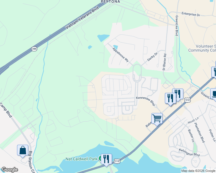 map of restaurants, bars, coffee shops, grocery stores, and more near 1022 Paddock Park Circle in Gallatin