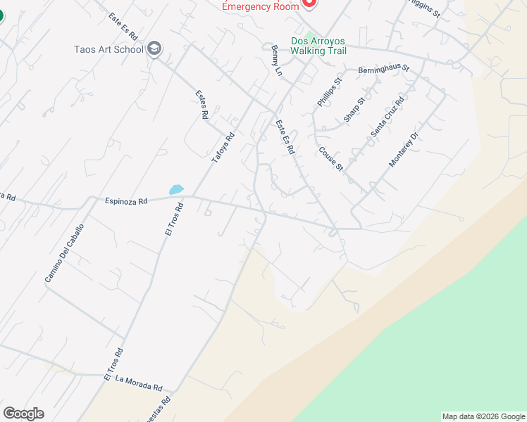 map of restaurants, bars, coffee shops, grocery stores, and more near 1800 Maestas Road in Ranchos de Taos