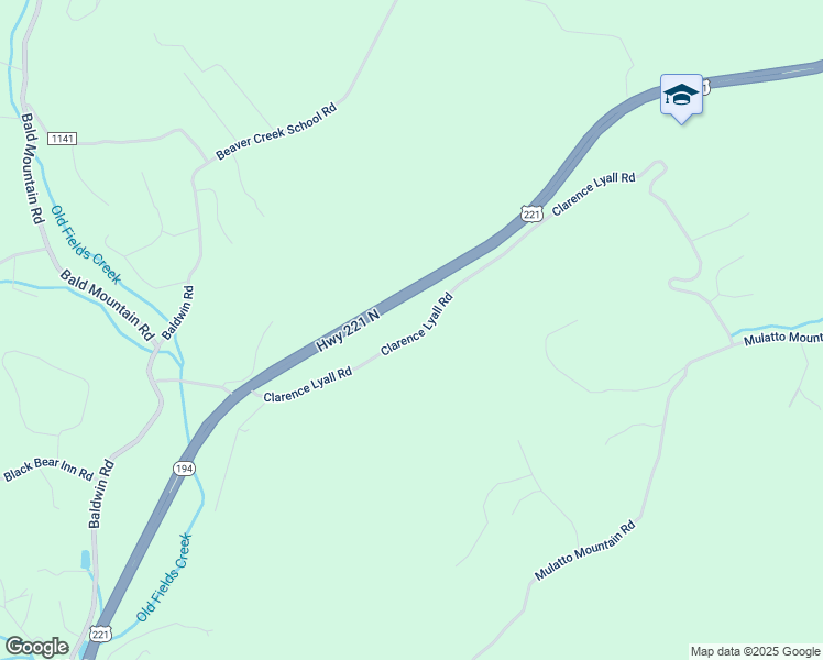 map of restaurants, bars, coffee shops, grocery stores, and more near 739 Clarence Lyall Road in West Jefferson