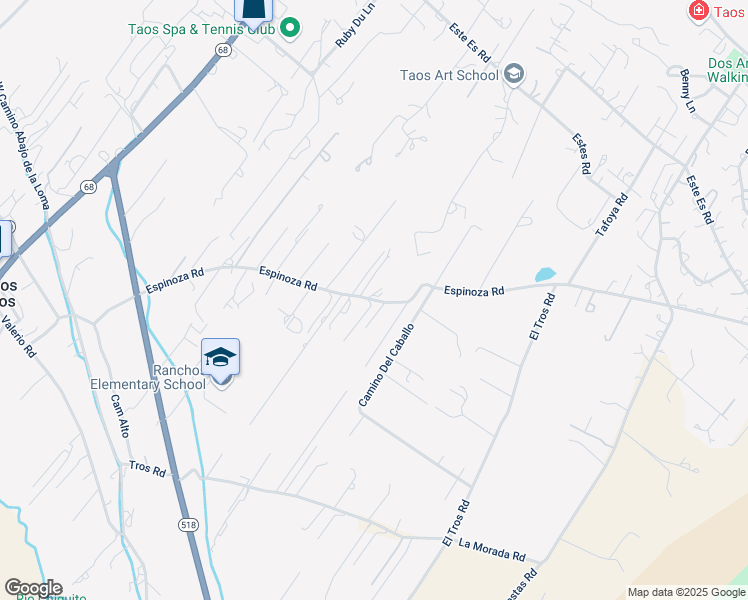 map of restaurants, bars, coffee shops, grocery stores, and more near 277 Espinoza Road in Ranchos de Taos
