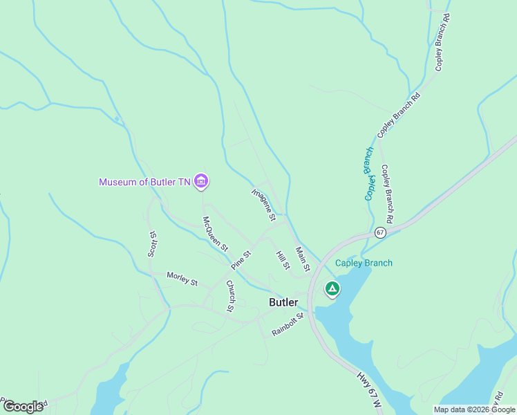 map of restaurants, bars, coffee shops, grocery stores, and more near 171 Imagene St in Butler